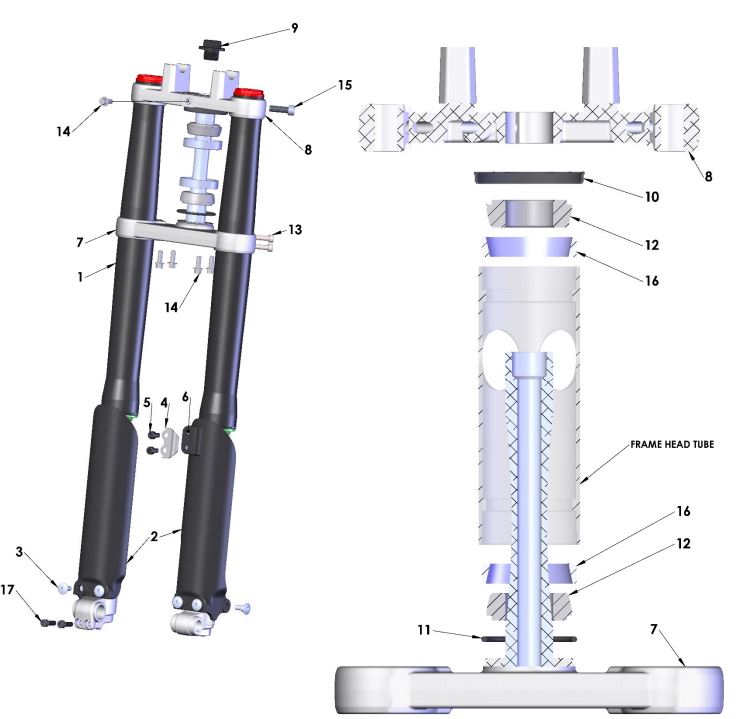 FORKS AND TRIPLE CLAMPS