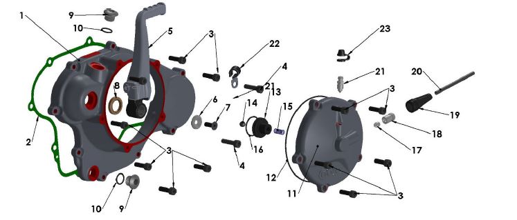 ENGINE CLUTCH & KICK COVER