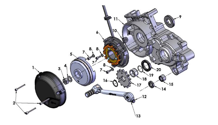 ENGINE EXTERNAL PARTS LEFT SIDE