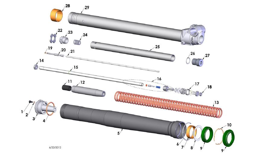 FORKS LEG ASSEMBLY NON-BRAKE SIDE