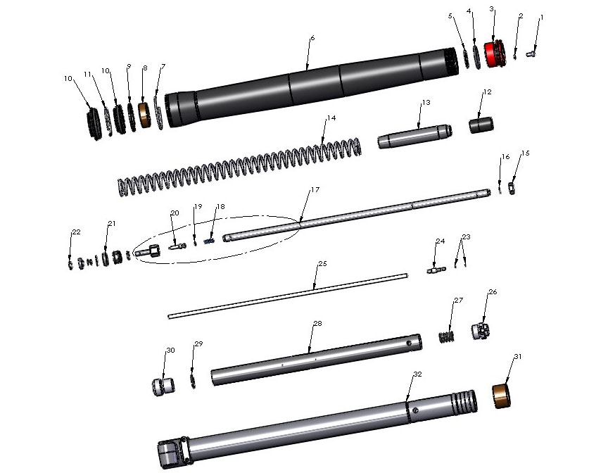 FORKS LEG ASSEMBLY NON-BRAKE SIDE