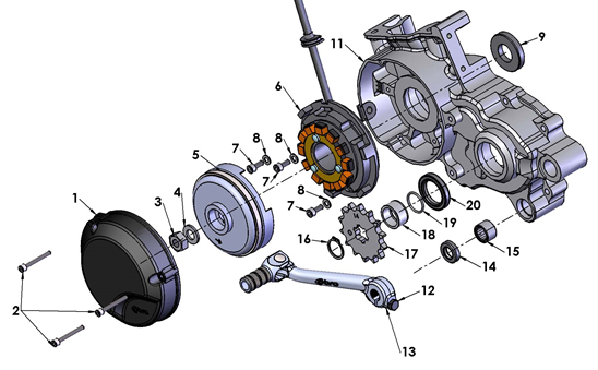 ENGINE EXTERNAL PARTS LEFT SIDE