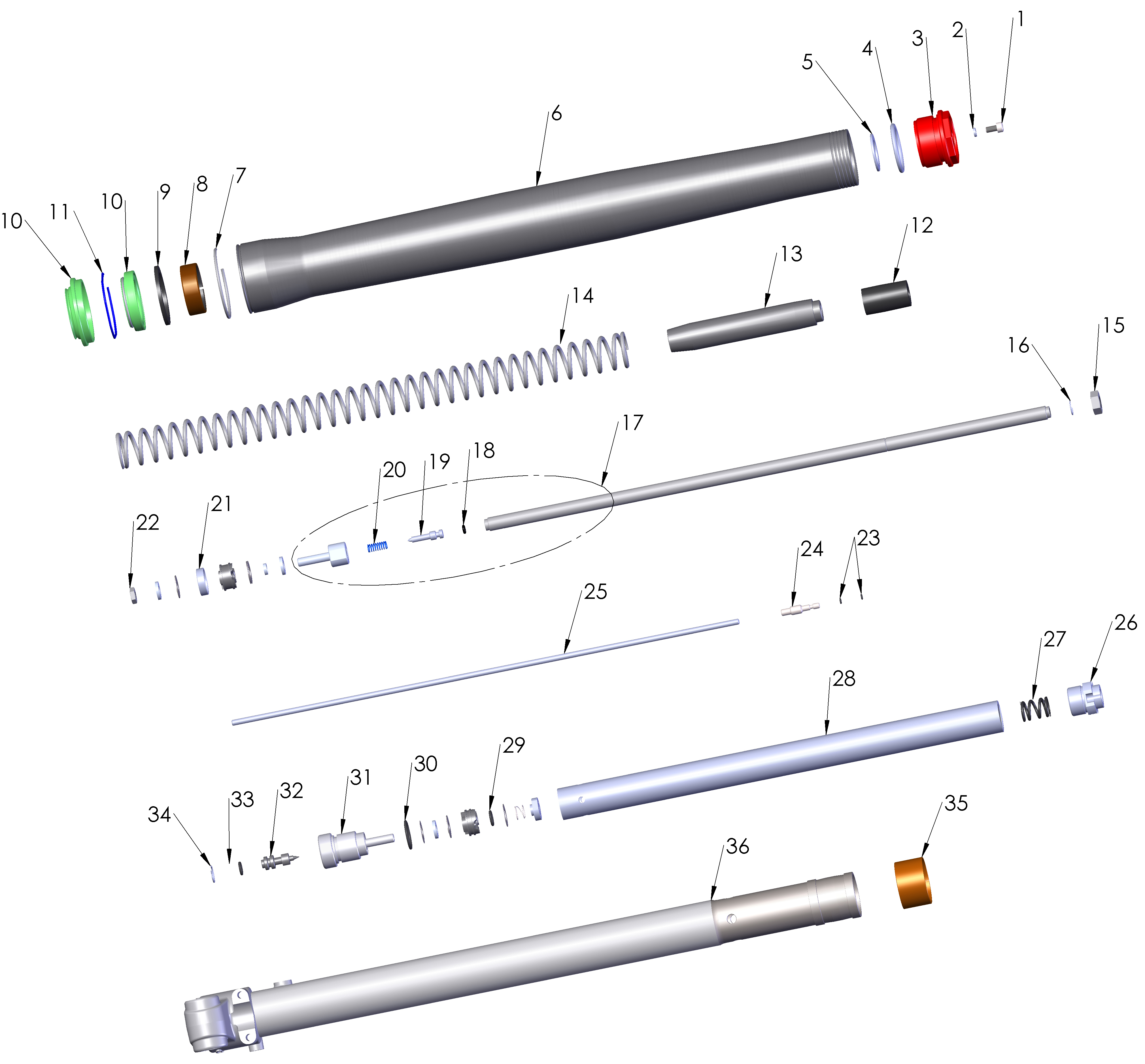FORKS LEG ASSEMBLY BRAKE SIDE