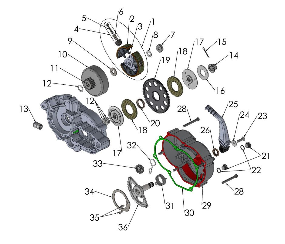 ENGINE CLUTCH & KICK LEVER