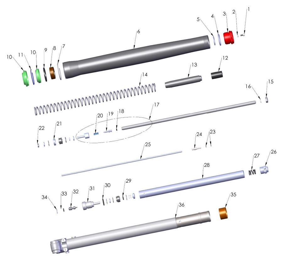 FORKS LEG ASSEMBLY BRAKE SIDE