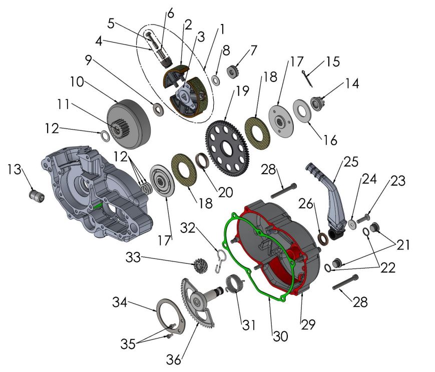 ENGINE CLUTCH & KICK LEVER