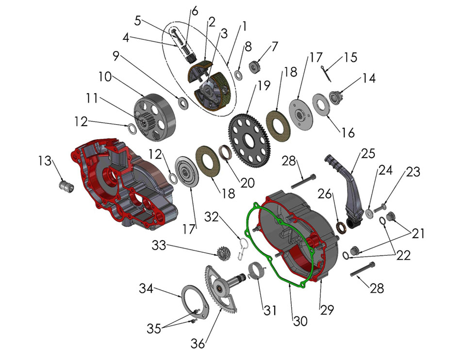 ENGINE CLUTCH & KICK LEVER