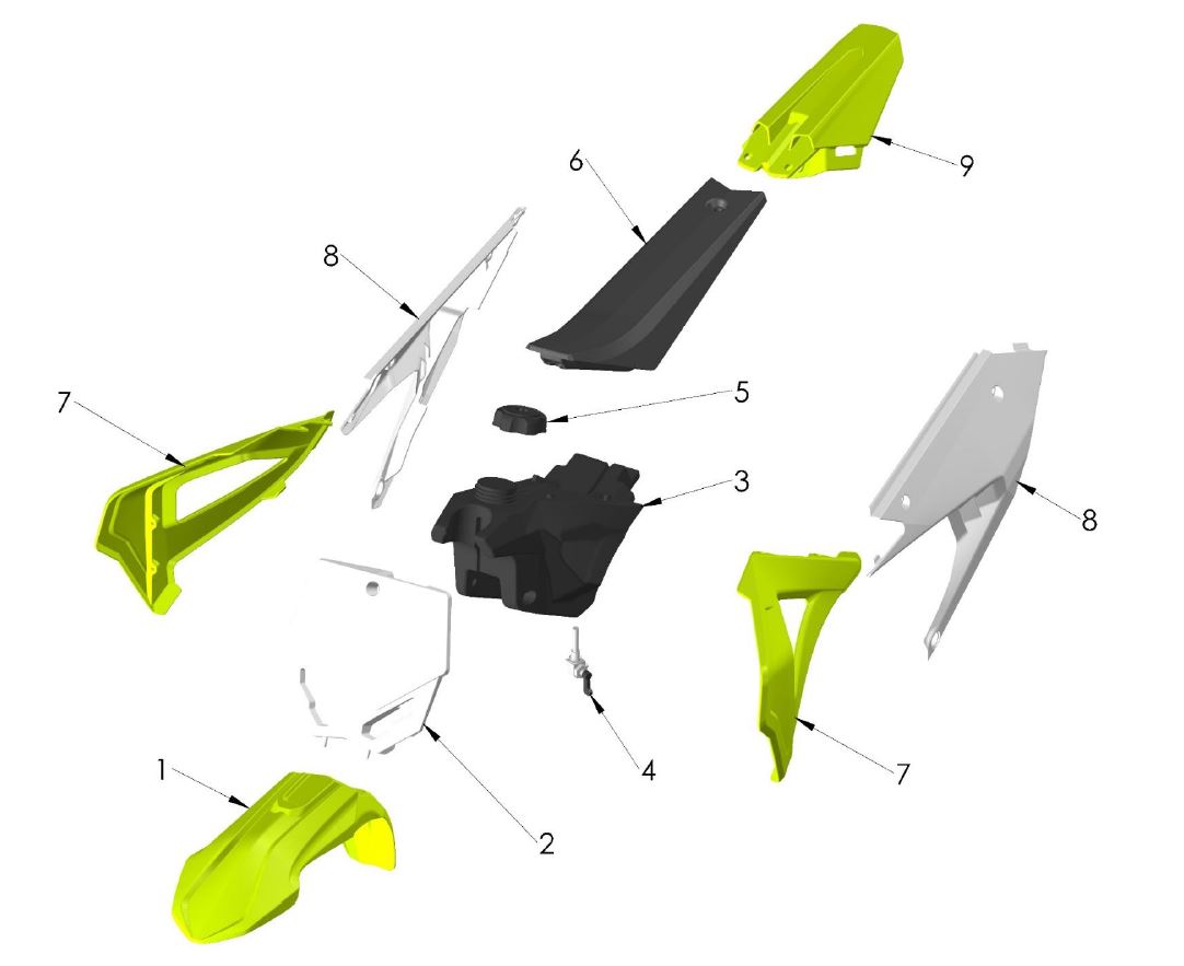 BODYWORK - SEAT AND TANK