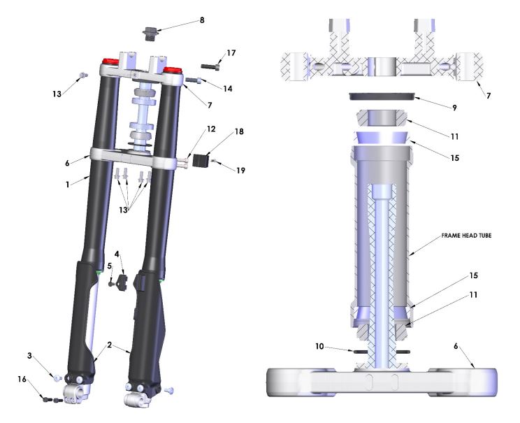 FORKS AND TRIPLE CLAMPS