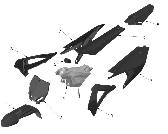 PLASTIC BODYWORK - SEAT - TANK