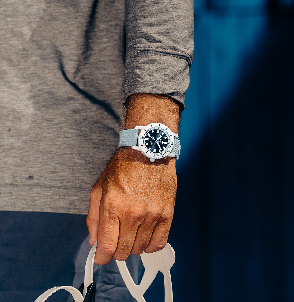 Zodiac Super Sea Wolf Ceramic | Blue Dial Watch White Ceramic case and bezel