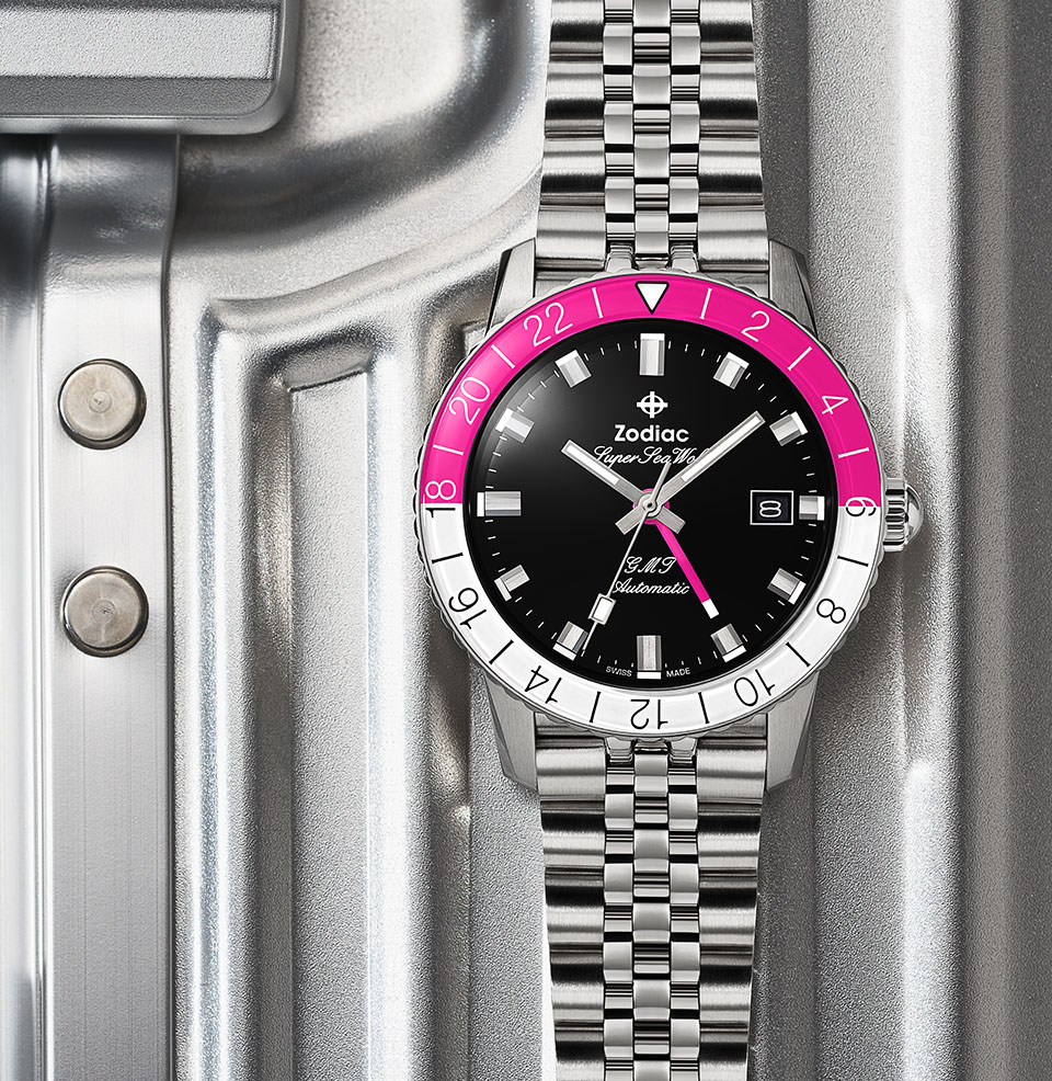 Super Sea Wolf GMT (2024) Automatic | Black Dial A pop of pink