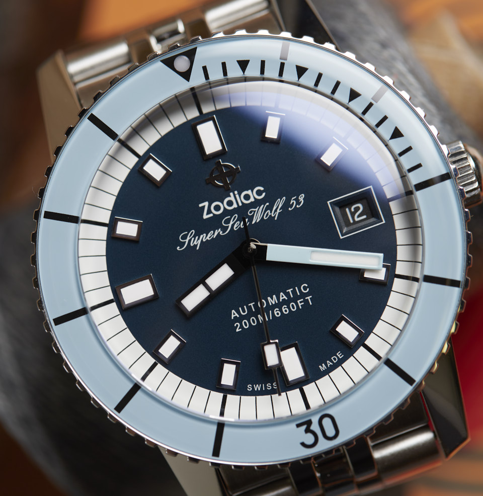 Zodiac Super Sea Wolf Compression - Blue Dial Watch Vintage dial design