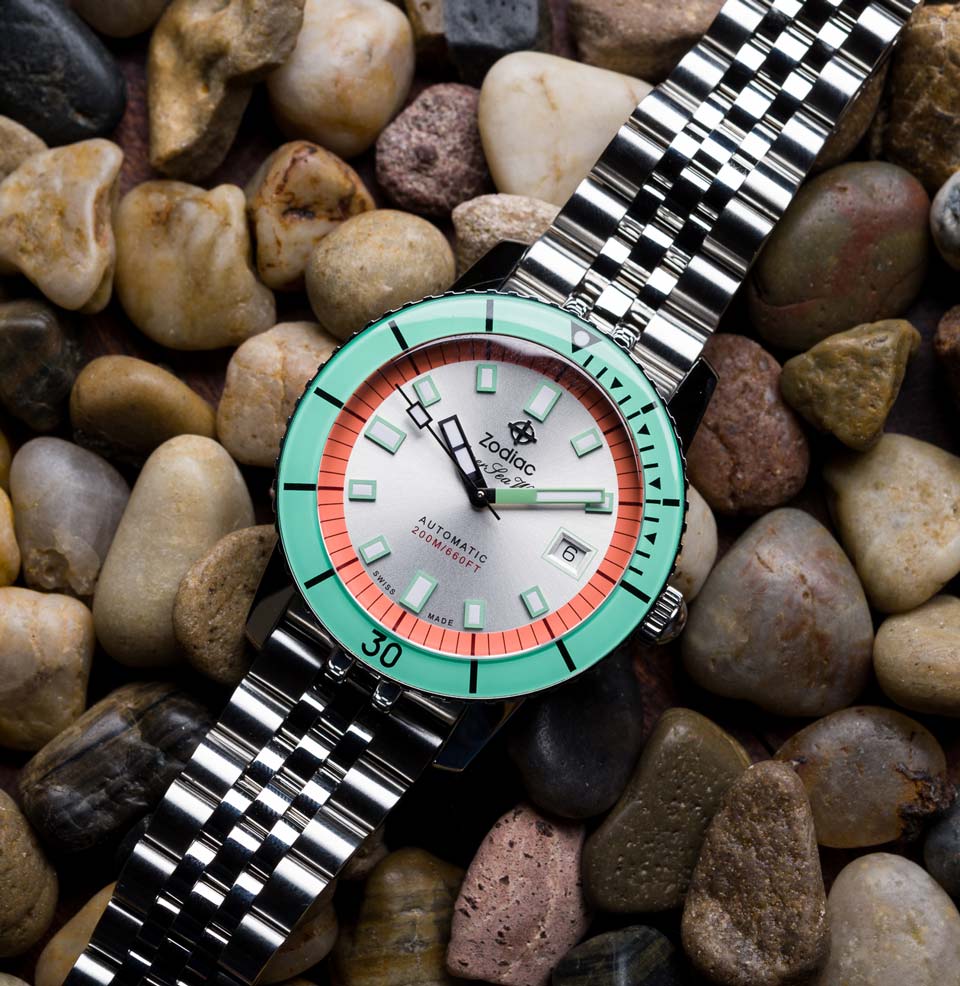 Zodiac Super Sea Wolf Compression - Watermelon Watch Vintage dial design