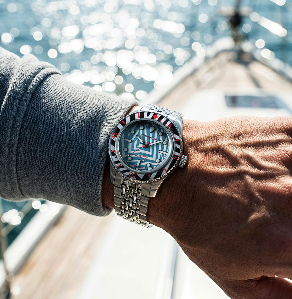 Spinnaker Fleuss 40 Automatic Razzle Dazzle Limited Edition Watch 40mm Case