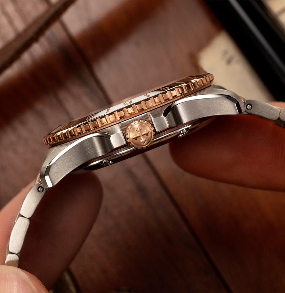 Venezianico Nereide GMT Grand Tour Watch 5N Rose Gold IP Acents