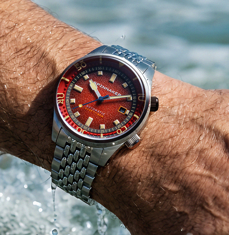 Spinnaker Bradner Automatic Red Reef Watch 42mm Marine-Grade 316L Steel