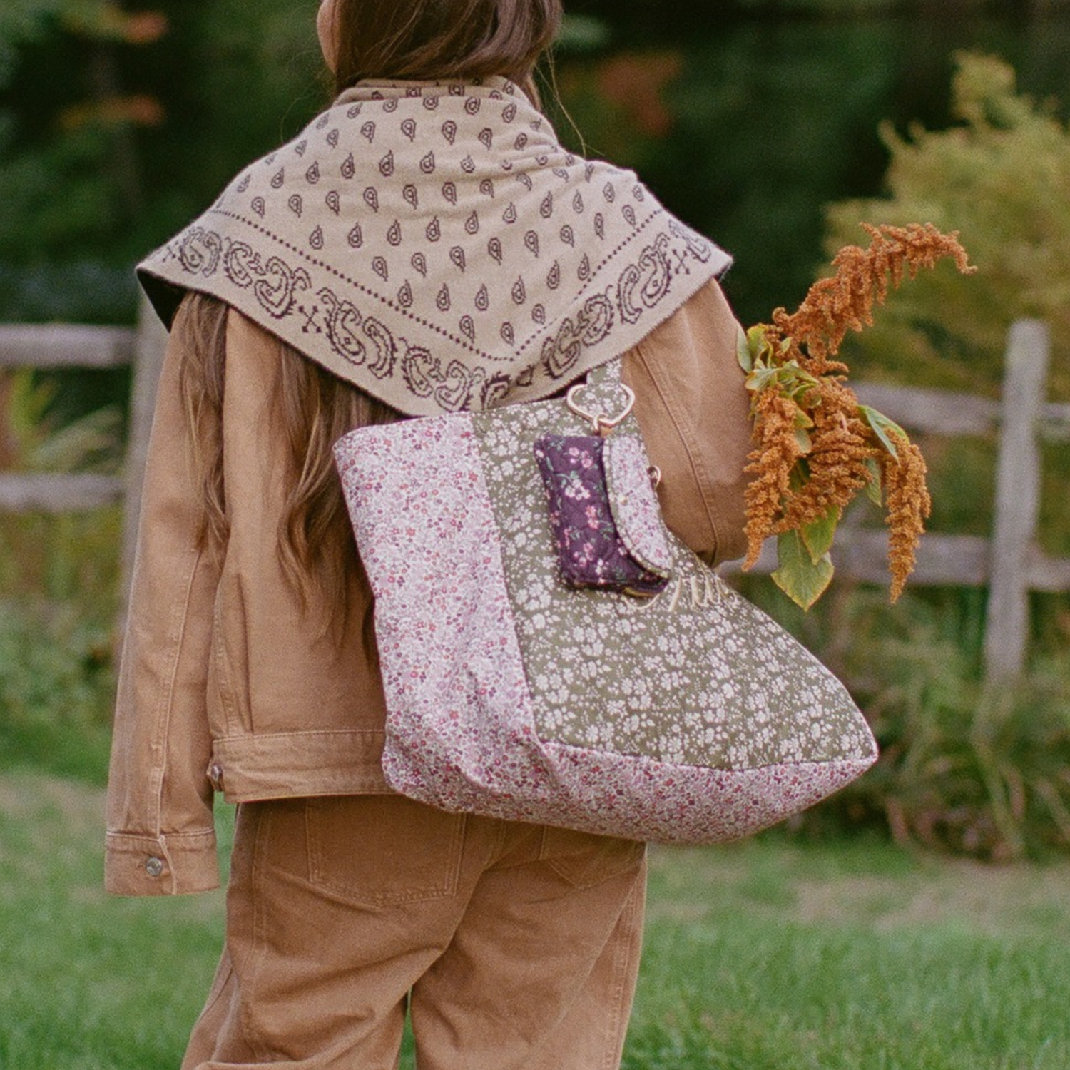 Large Everything Tote Made with Liberty Fabric