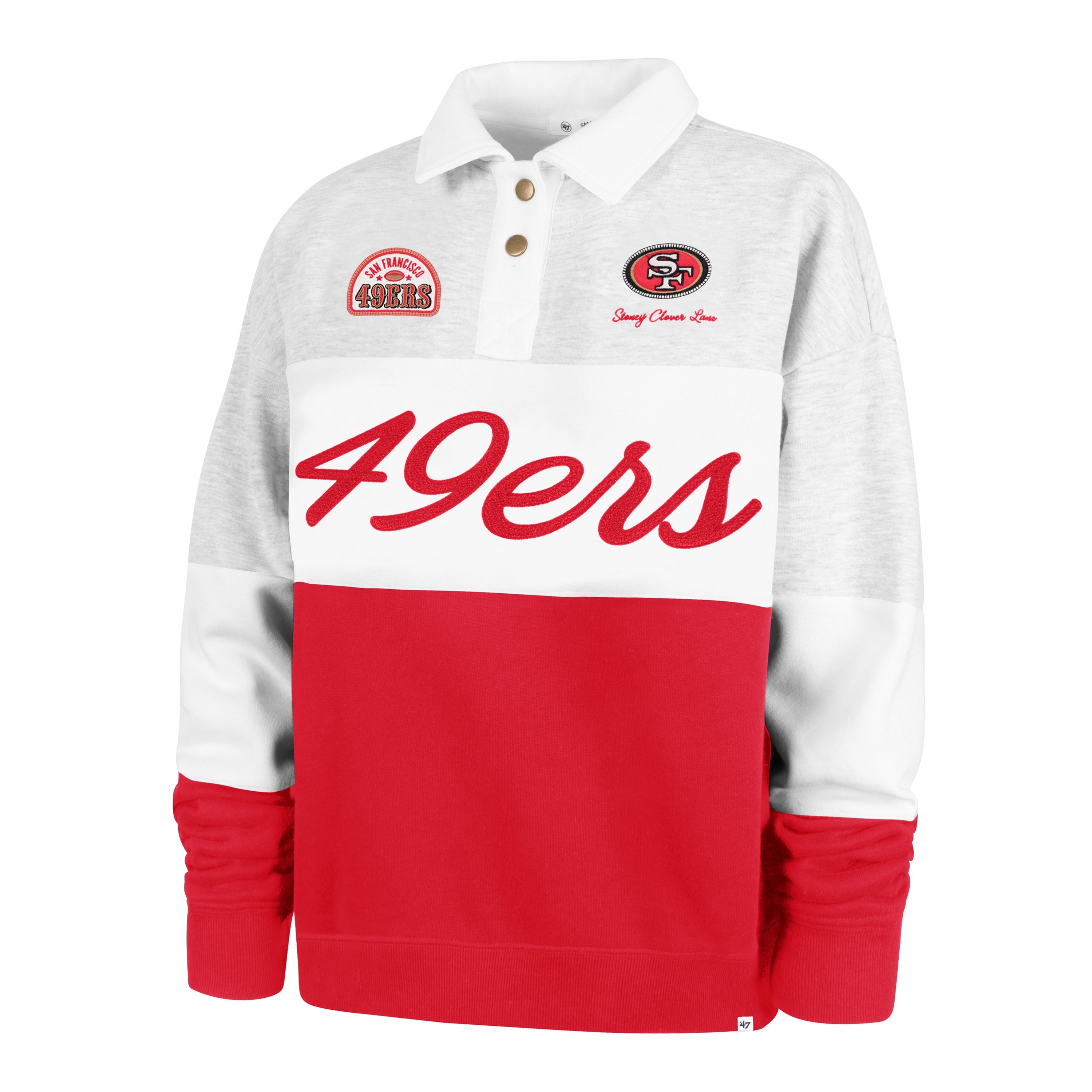 Stoney Clover Lane X '47 San Francisco 49ers Paneled Rugby Sweatshirt