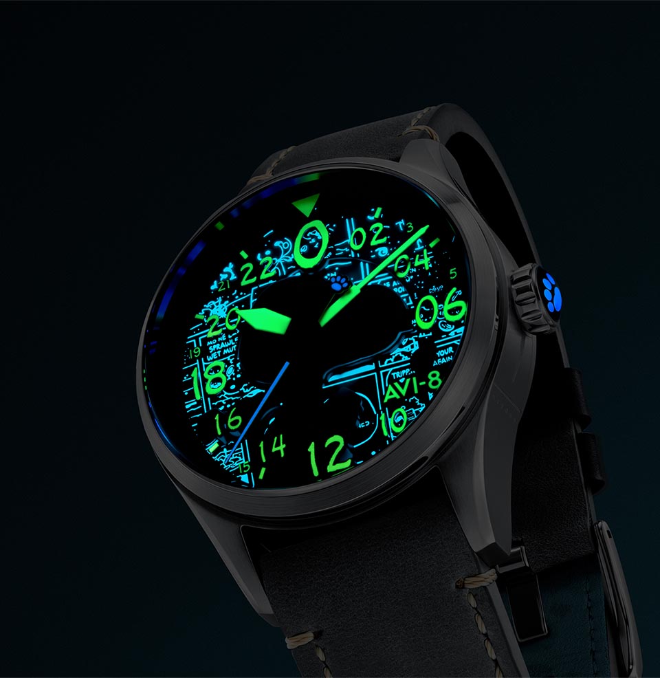 AVI-8 Spitfire Peanuts Snoopy Flying Ace 24-Hour Limited Edition Watch Swiss Lume