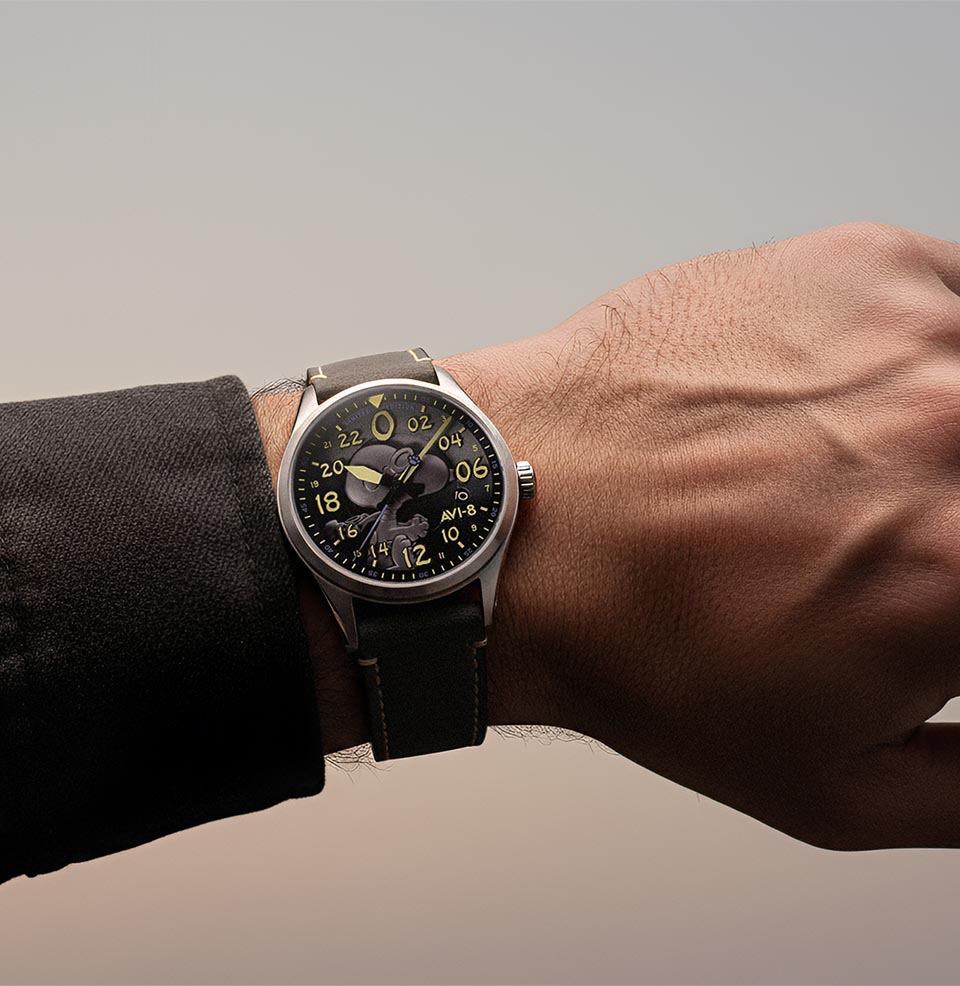 AVI-8 Spitfire Peanuts Snoopy Flying Ace 24-Hour Limited Edition Watch 42mm Stainless Steel Case