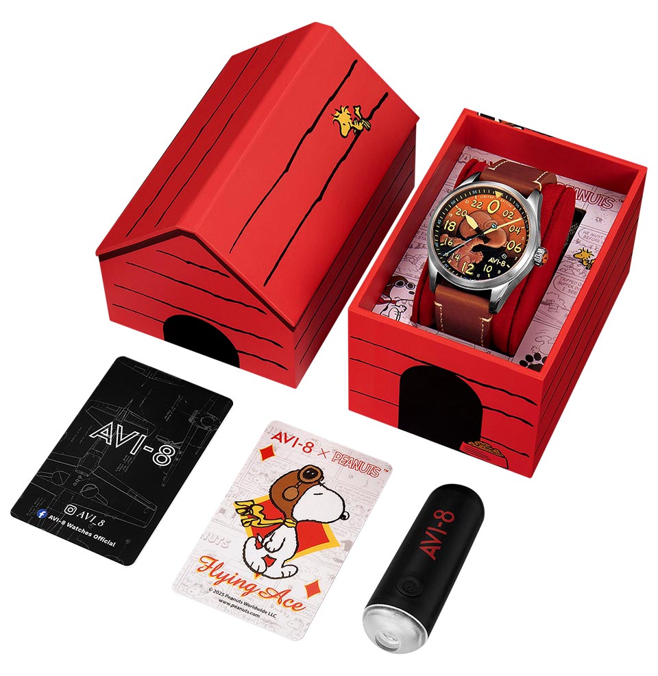 AVI-8 Spitfire Peanuts Snoopy Flying Ace 24-Hour Limited Edition Watch Collectible Box Set