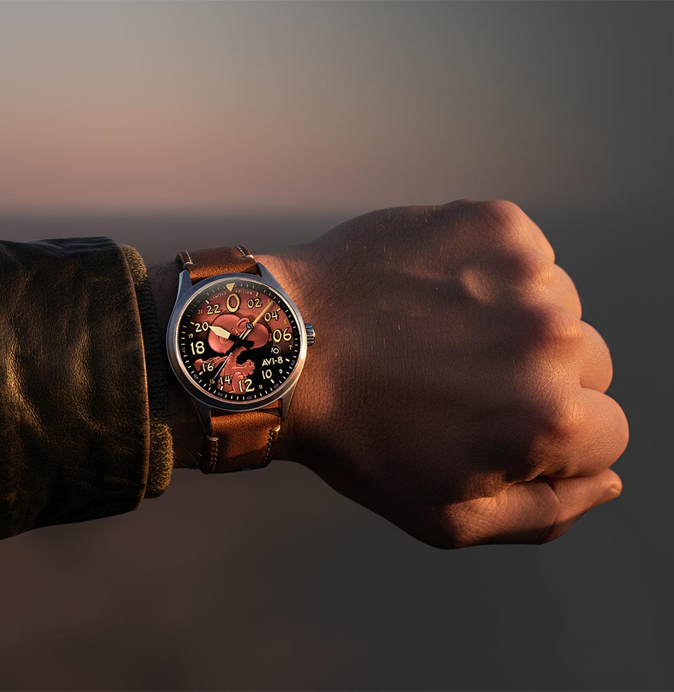 AVI-8 Spitfire Peanuts Snoopy Flying Ace 24-Hour Limited Edition Watch 42mm Stainless Steel Case