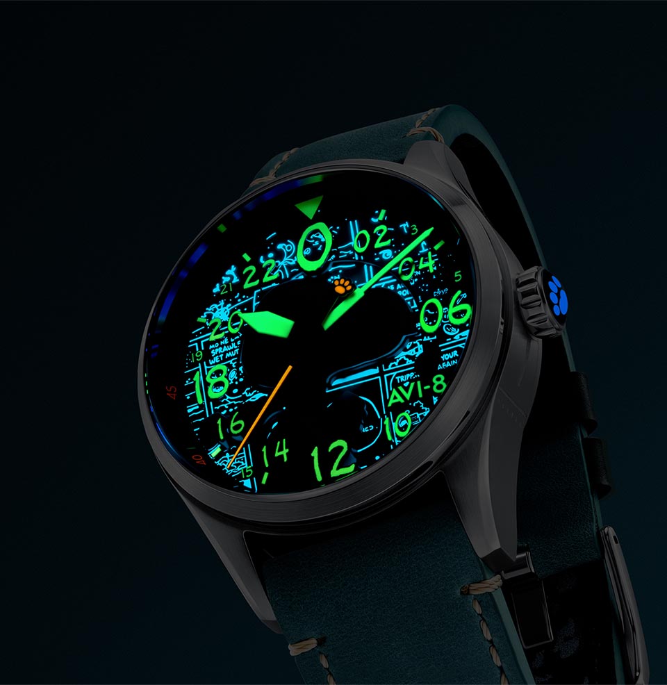 AVI-8 Spitfire Peanuts Snoopy Flying Ace 24-Hour Limited Edition Watch Swiss Lume