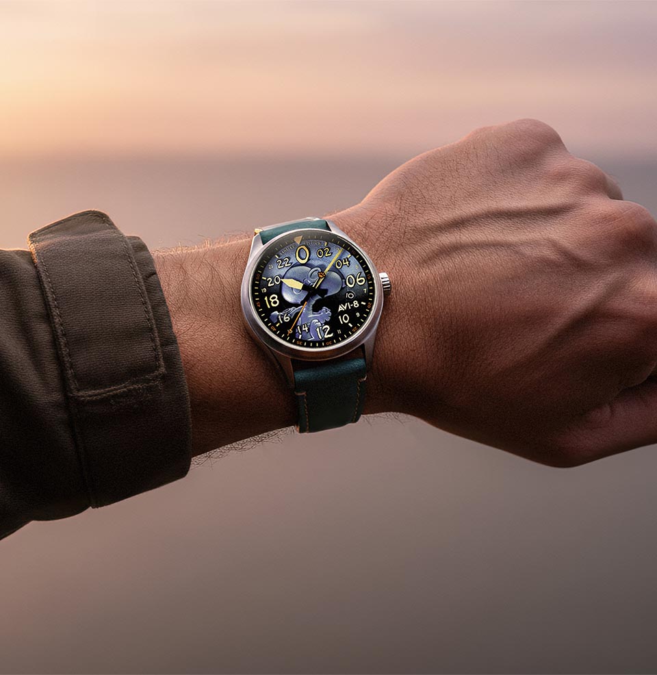 AVI-8 Spitfire Peanuts Snoopy Flying Ace 24-Hour Limited Edition Watch 42mm Stainless Steel Case