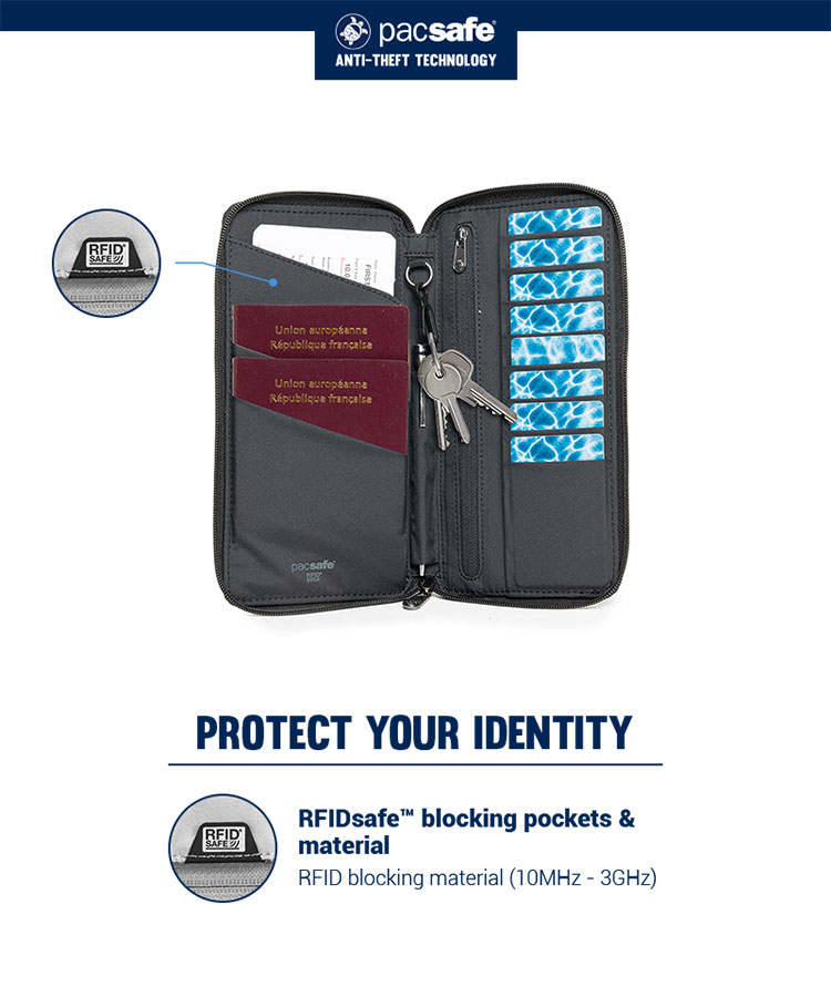 Pacsafe® RFIDsafe™ RFID blocking travel wallet