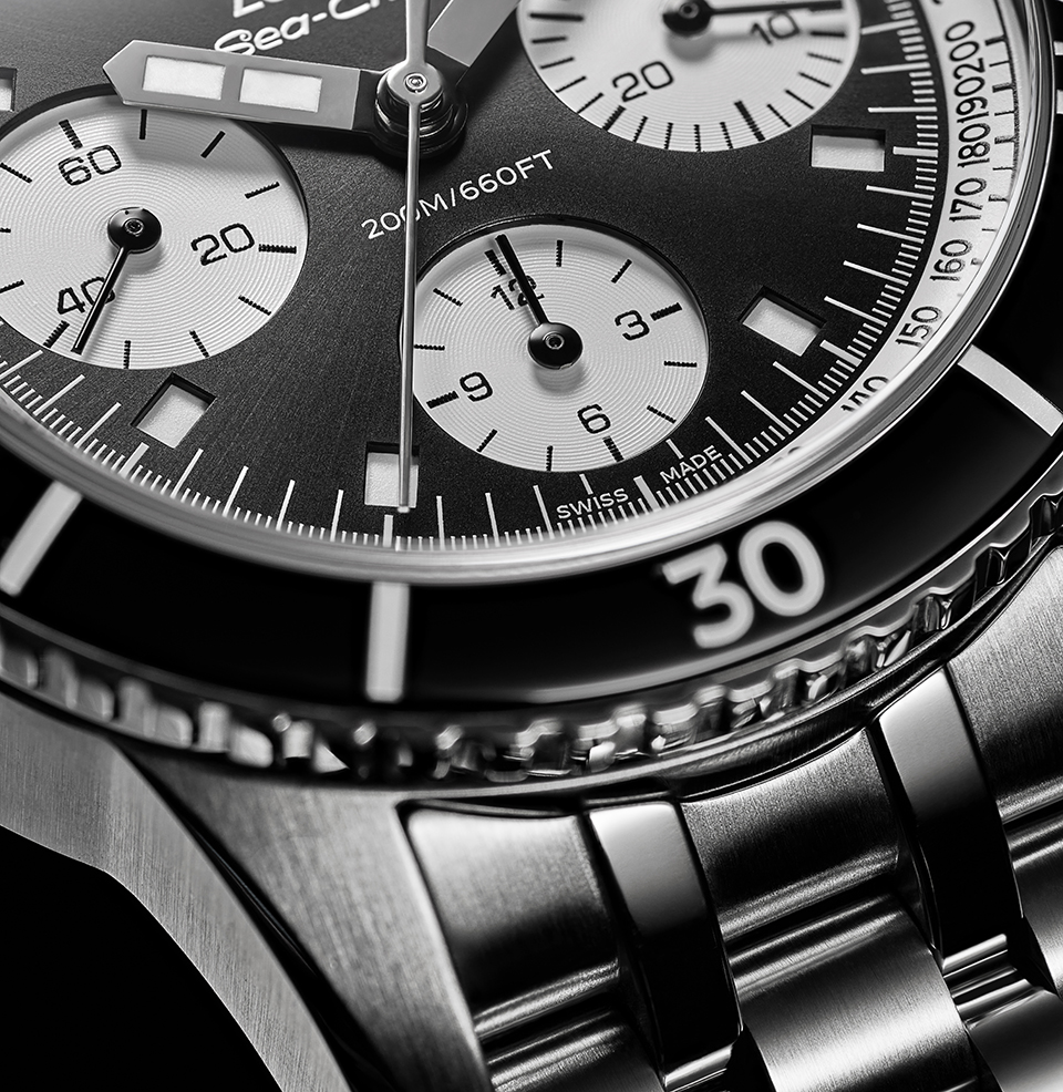 Sea-Chron Automatic | Black Dial A Tachymeter Scale chapter ring