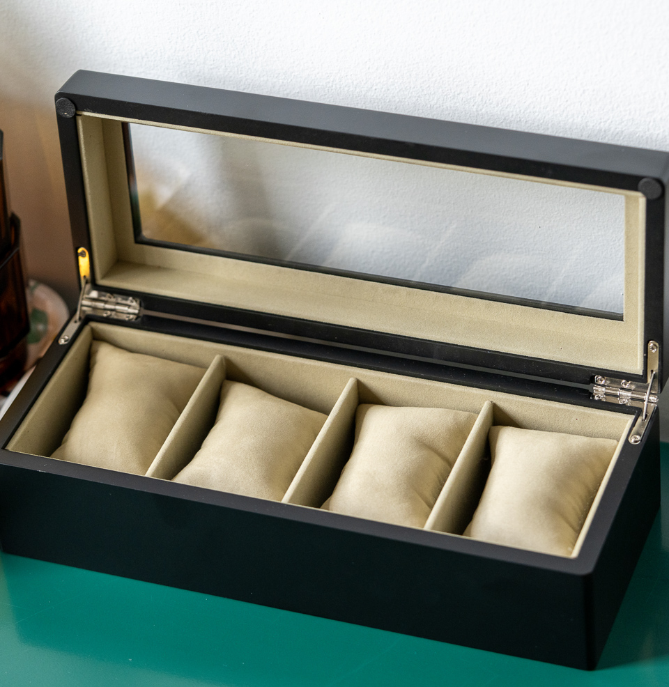 Bey-Berk International 4-Slot Watch Box 4 Total Slots