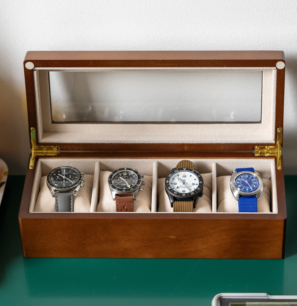 Bey-Berk International 4-Slot Watch Box 4-Slot Watch Box