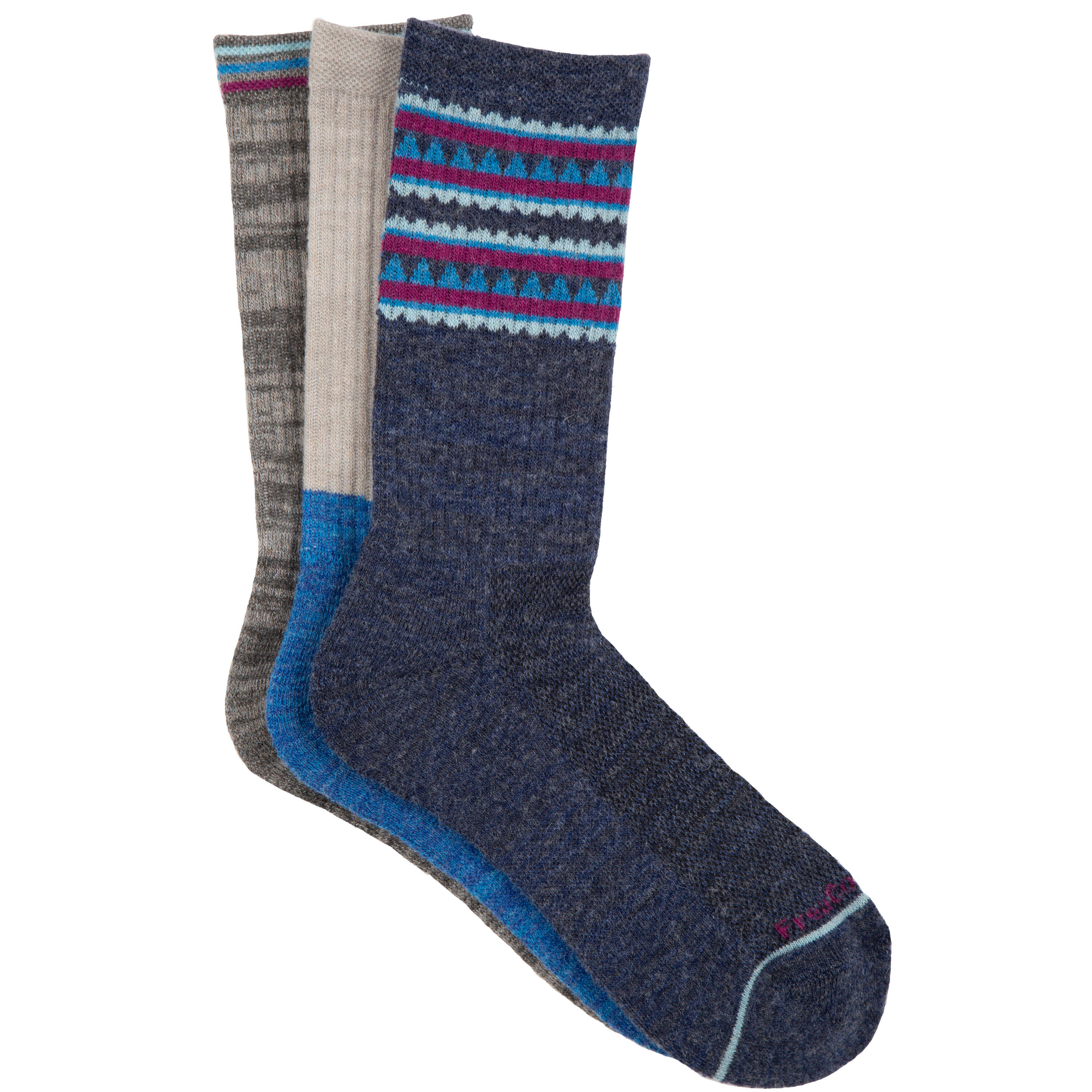 Women's Wool-Blend Aztec Stripe Crew Socks