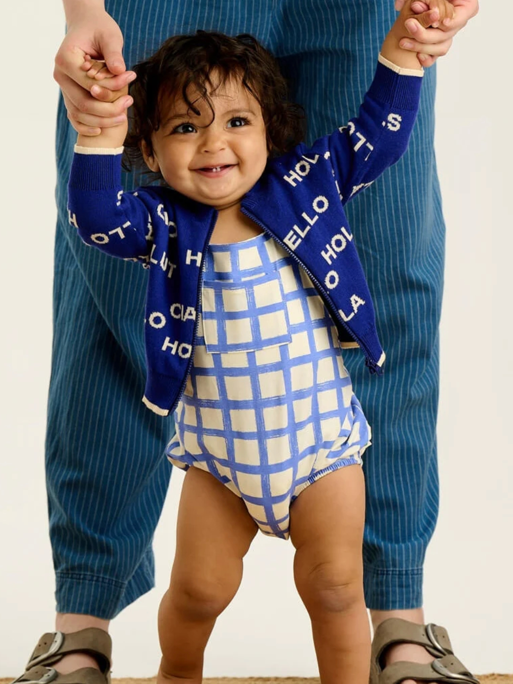 baby boy wearing bonniemob ciao sweatshirt