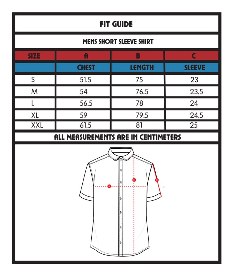 Shirt size guide