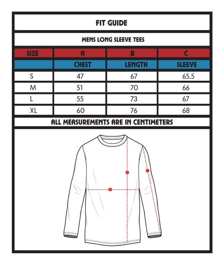 Tee size guide