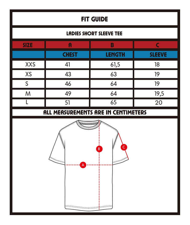 Tee size guide