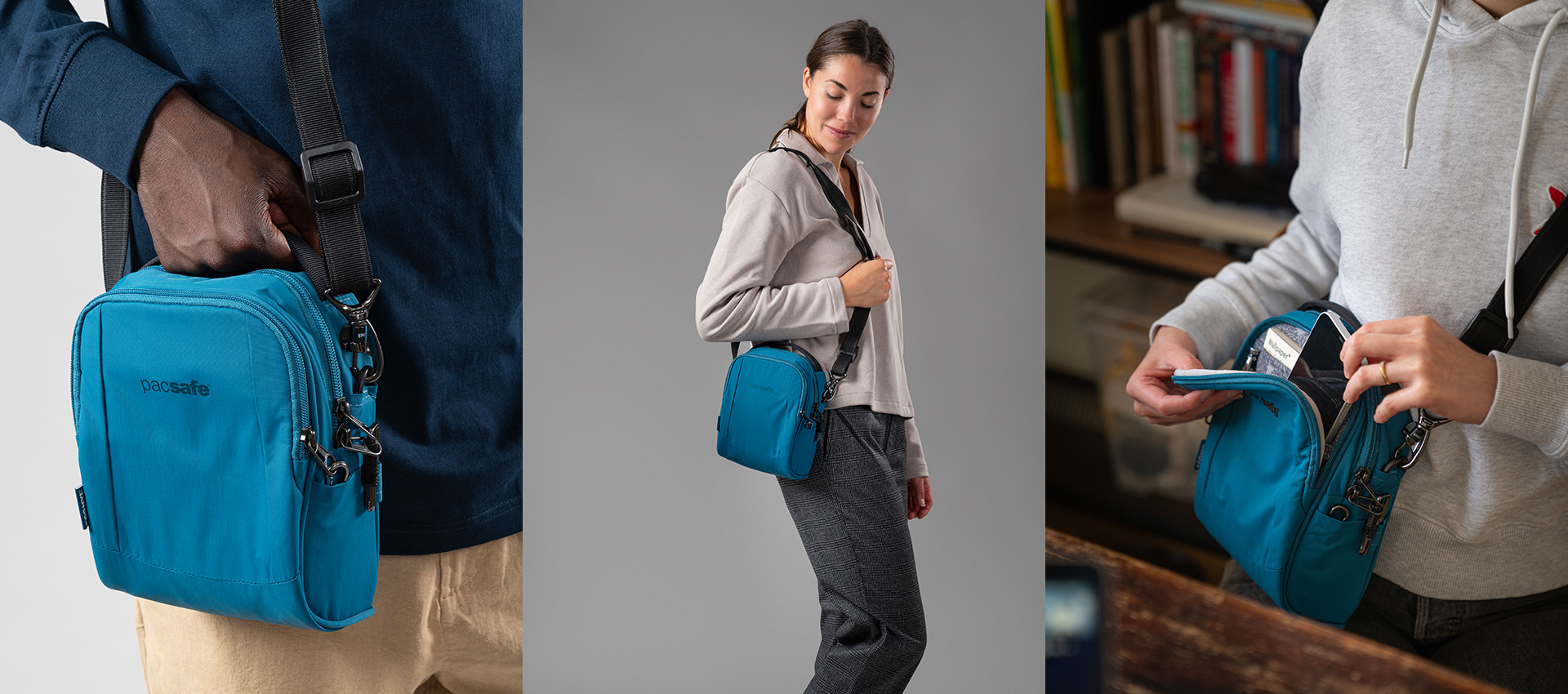 Pacsafe® LS100 anti-theft crossbody bag