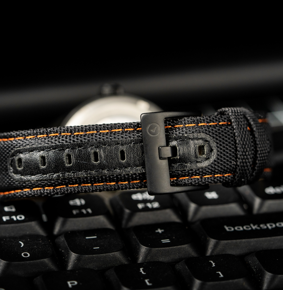 Islander Mitchel Black DLC Field Watch Black nylon weave strap