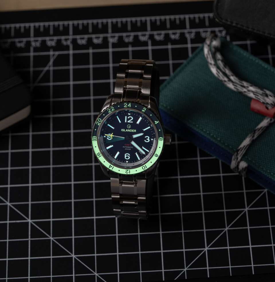 Islander Republic Traveler GMT Watch Luminous Sapphire Bezel