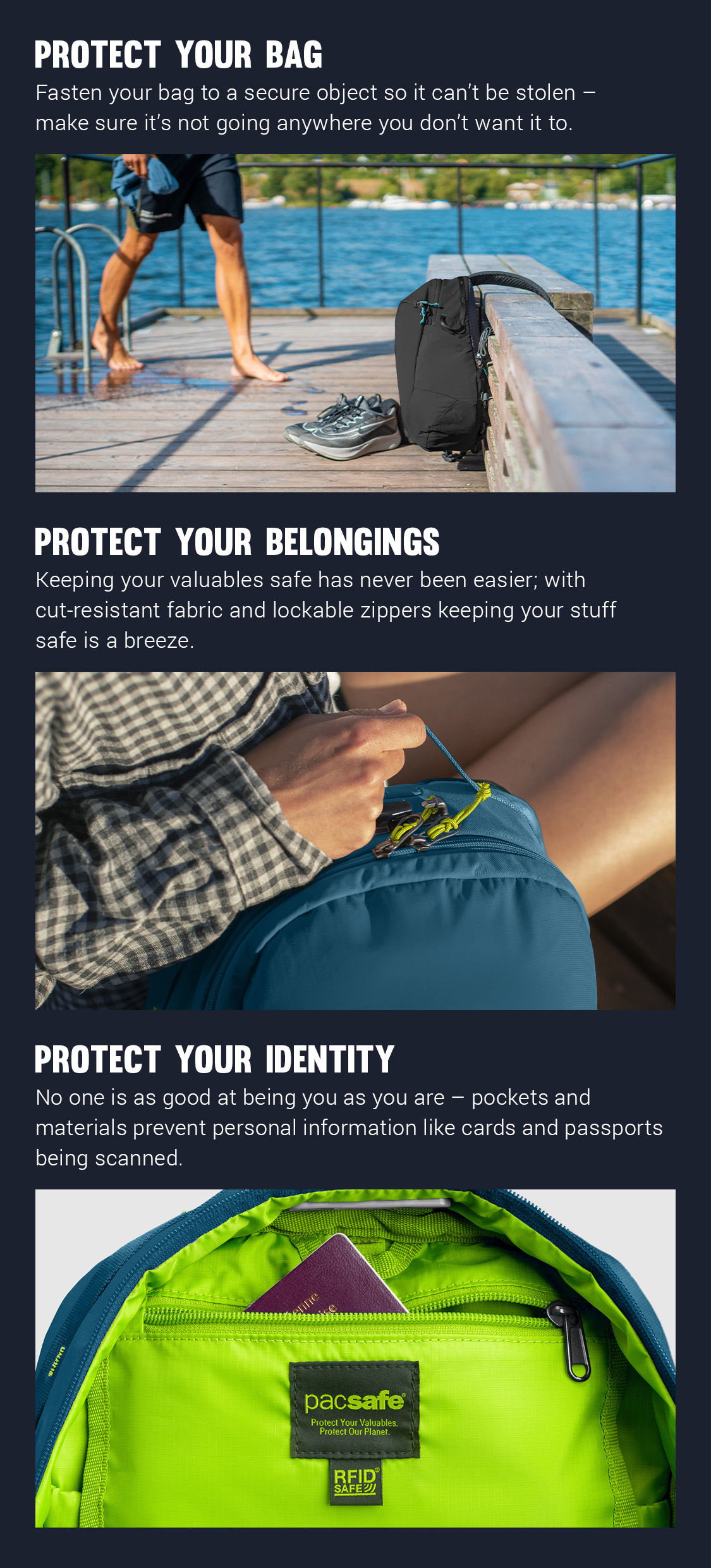 Pacsafe® ECO 18L anti-theft backpack