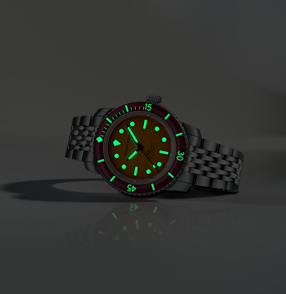 Fleuss 40 Automatic Sunset Amber Swiss Super-LumiNova