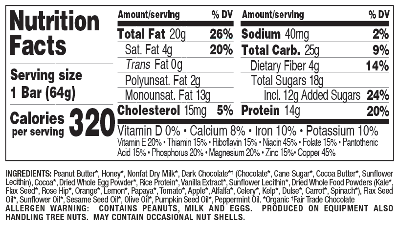Chocolate Mint nutritional information