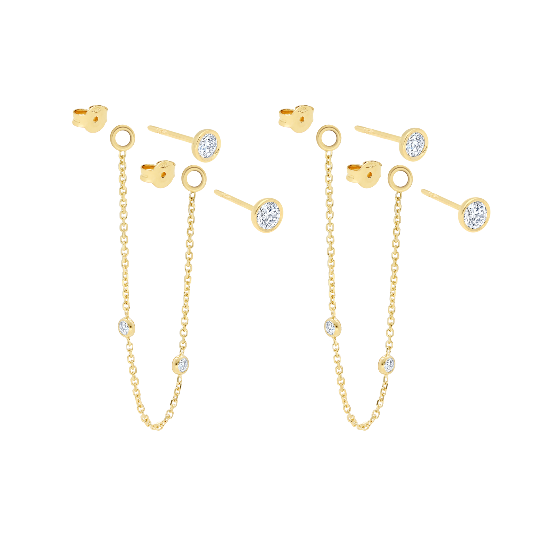 Long Double Diamond Chain Rose Gold - Maria Tash - Earrings for women - Mad  Lords