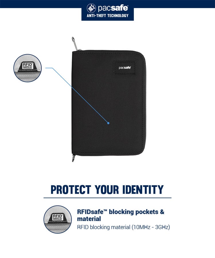 RFIDsafe RFID blocking compact travel organizer