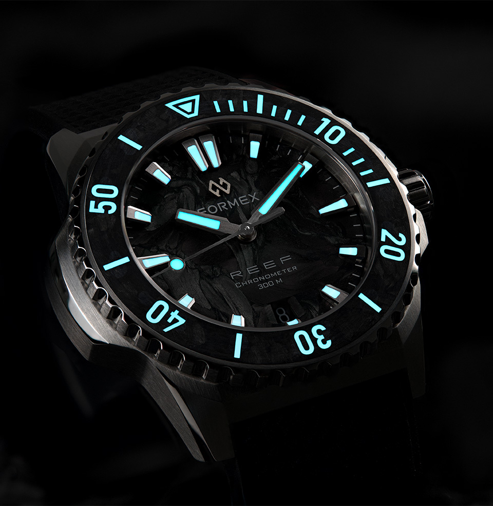 Formex Reef 39.5mm Forged Carbon Chronometer Watch - Preorder Swiss Super-LumiNova® BGW9