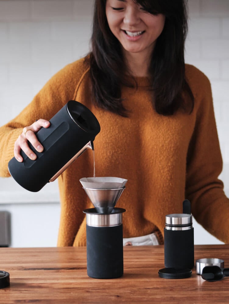 pour over coffee with the pakt coffee kit