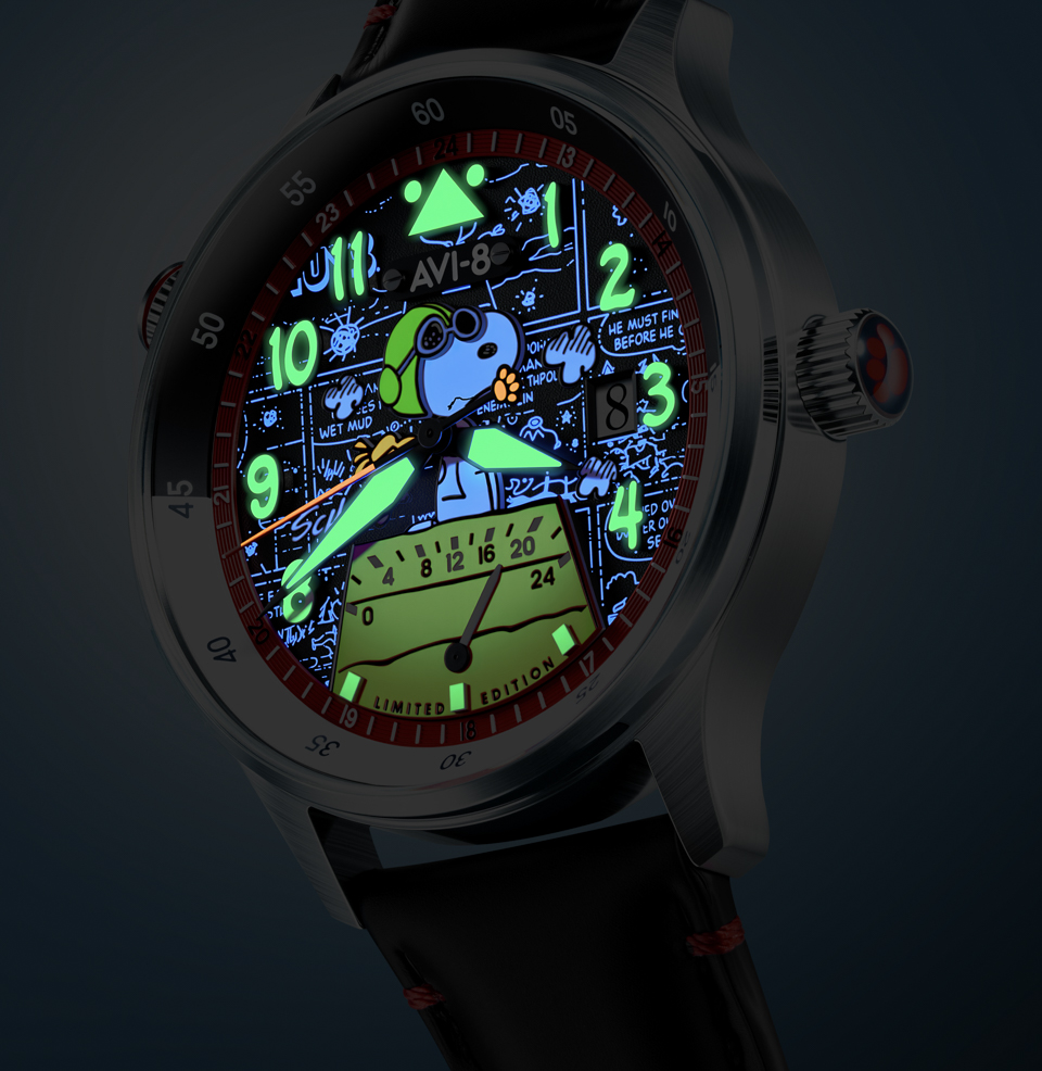 AVI-8 Hawker Hurricane McKellar Dual Time Peanuts Snoopy Flying Ace Limited Edition - Preorder Luminous Details