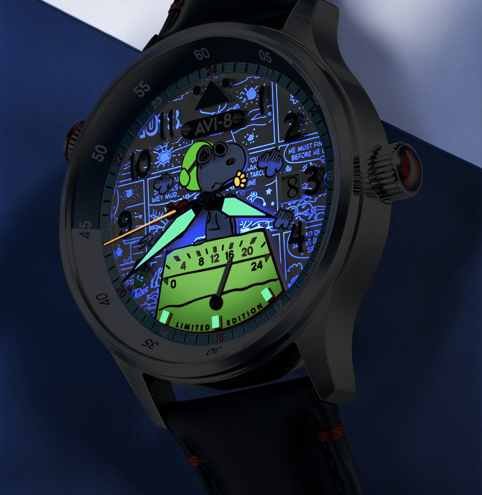 AVI-8 Hawker Hurricane McKellar Dual Time Peanuts Snoopy Flying Ace Limited Edition - Preorder Luminous Details